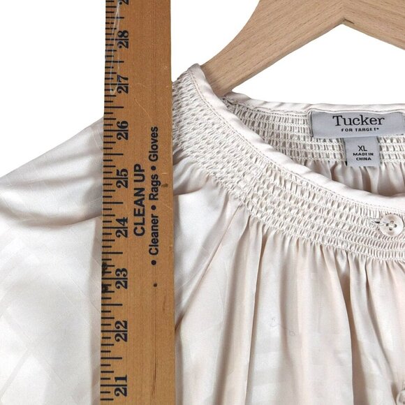 Tucker for Target XL Cream Blouse Romantic Poetcore Minimalist Satin Sheen - Picture 7 of 9